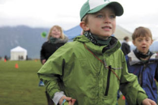 Cascade View Elementary Students race on the soccer field for prizes in the Walkathon fundraiser