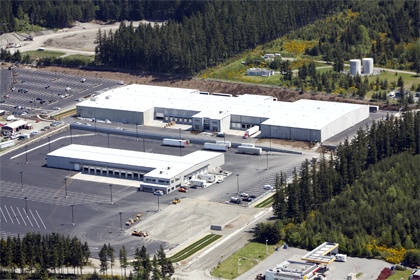 An aerial view shows the just-opened Genie Industries facility in the newly annexed Tanner neighborhood of North Bend.