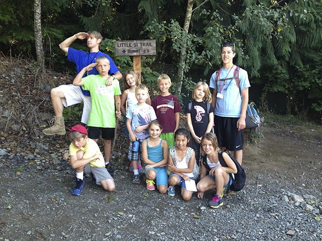 Summer campers take an excursion up the Little Si trail during a past year’s camp. Registration begins April 11 for Si View camps.