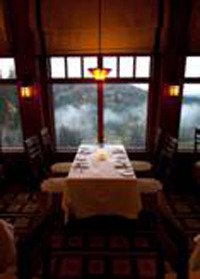 The dining room at Salish Lodge & Spa overlooks the Falls.