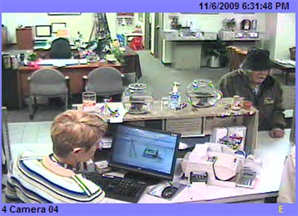 Surveillance footage shot at North Bend’s Sterling Savings branch shows the man