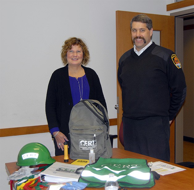 Liz Luizzo and Mark Correira at the Snoqualmie Fire Department