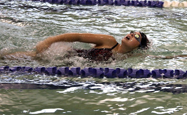 Mount Si swimmer Lauren McCallum competes October 14 at Issaquah’s Boehm’s Pool.