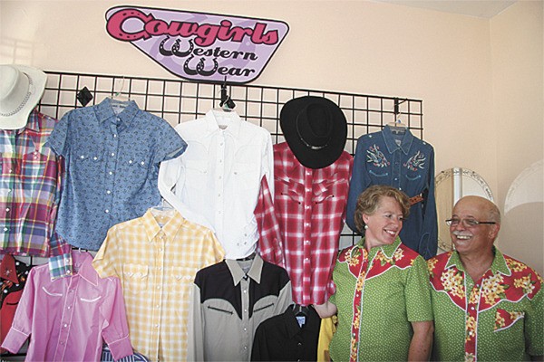 Phyllis and Marty Kenworthy bring Old West and Hawaiin touches to their new clothing store in Carnation
