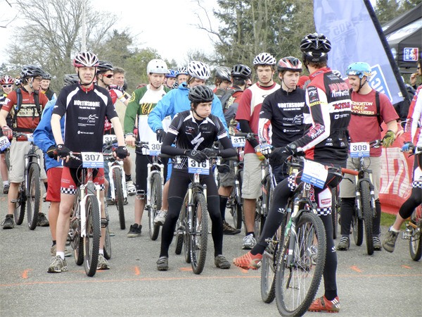Lining up for a race in last year’s first-ever mountain bike racing season