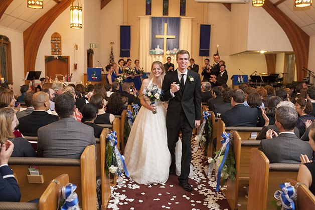 Kira Clark becomes Mrs. James Nelson in a ceremony at Mount Si Lutheran Church.