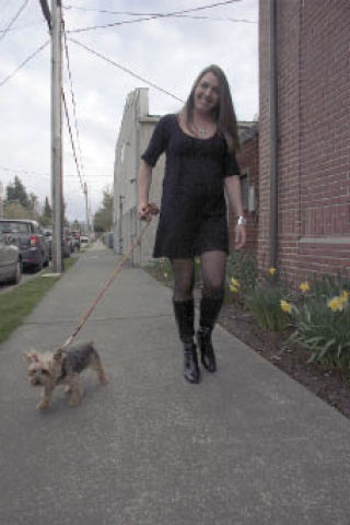 Today’s Hope president Tonya Guinn walks her Yorkshire terrier