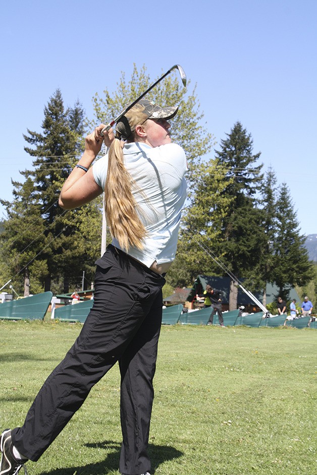 Danielle Burns hones her swing on the Mount Si Golf Course. The Methodist-bound senior wants a final shot at state glory.