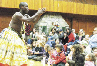 The Seattle-based Gansango Music and Dance troupe wows a family night audience of more than 140 children and parents Friday