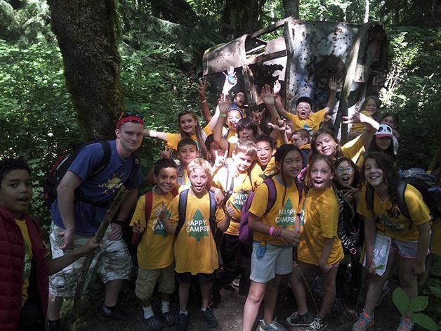 Happy campers explore the Raging River Valley at the Y’s summer camp at Preston