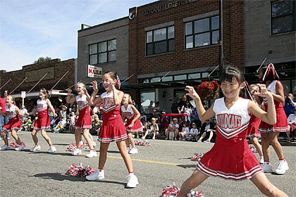 The Wildcats junior cheer squad put on a show during the Railroad Days parade