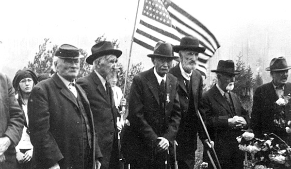 Residents of North Bend conduct a 1924 Memorial Day service at the North Bend Cemetery. To this day