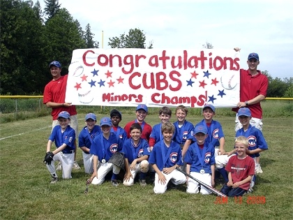 The Cubs are now Fall City Little League Minors Division Champions