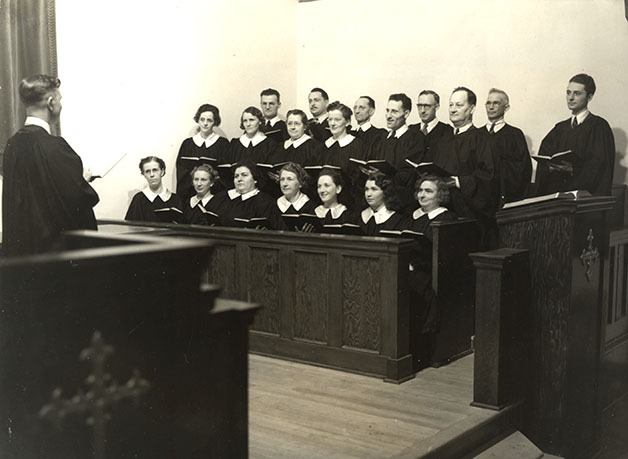 The Snoqualmie United Methodist church choir sings in 1939