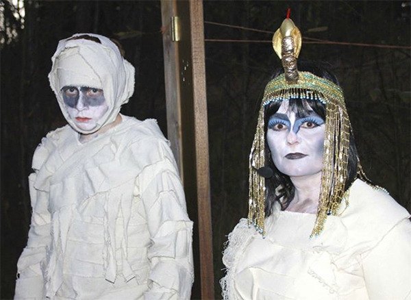 Kristin Tetuan and Lacy Creed played Cleopatra mummies in the 2013 production of Night on a Dark Trail.