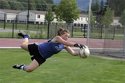 Three-year starter Marika Loudenback brings down a ball on the Mount Si field. The senior will guard the goal in the 2009 season.