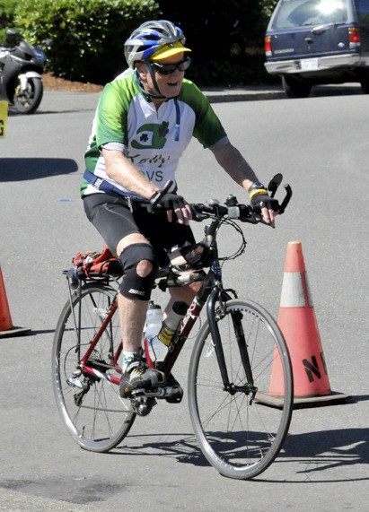 The senior cyclist in the Valley's 2010 Tour de Peaks bike run