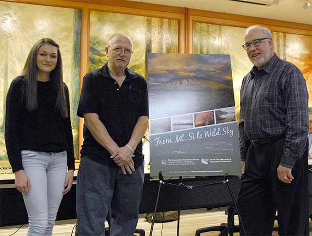 Photographers chosen for the 2015 Snoqualmie Watershed Forum Poster were recognized at a reception last week at Snoqualmie City Hall. Pictured from left are Claire Meyer