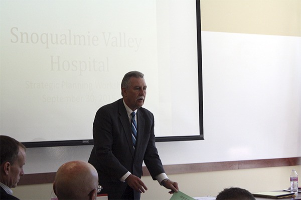 Attorney Charles “Skip” Houser led the Snoqualmie Valley Hospital Board of Commissioners through a strategic planning session Sept. 30