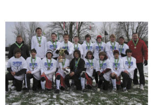 Members of the North Bend United U-16 team