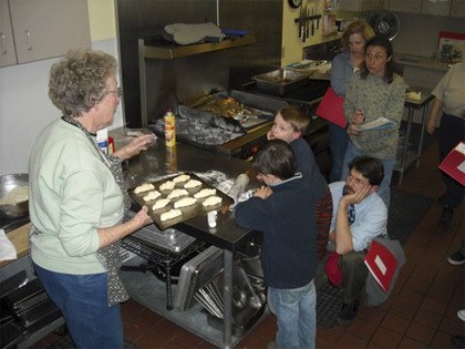 Shirley Patterson teaches a class on holiday bread baking during the fall session of 'Old Skills for a New Time'.
