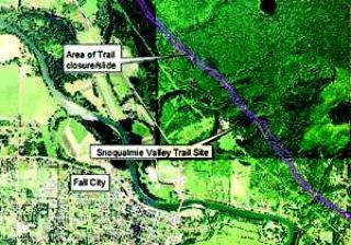 Washout claims 120 feet of Snoqualmie Valley Trail near Fall City
