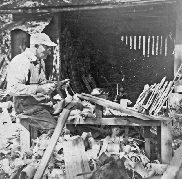 An important skill from Fall City’s early days was making your own cedar roofing shakes. In this 1957 photo