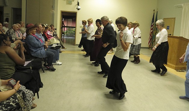 North Bend Block Party | Mount Si Senior Center line dancers want the crowd to join in