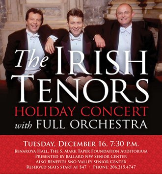 Sno-Valley Senior Center in Carnation benefits from an Irish Tenors concert