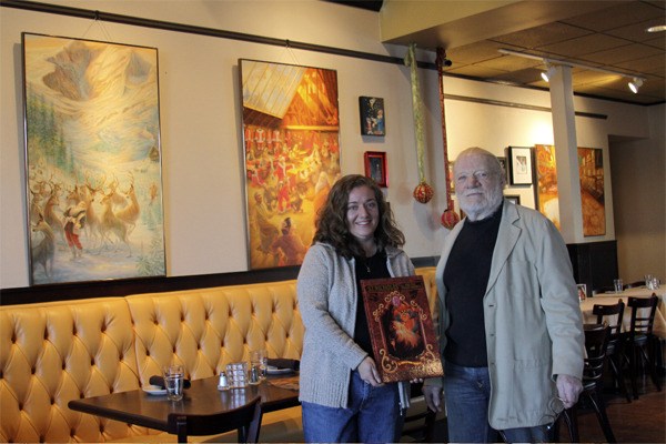 Boxley’s owner Robyn Kolke and artist Richard Burhans are collaborating on a holiday display of paintings from Burhans’ “St. Nicholas and the Valley Beyond.”