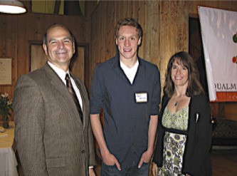 Youth Legacy & Prevention Scholarship recipient Josh Denison (center)