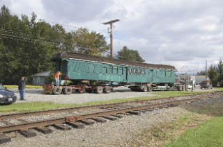 The Messenger of Peace arrives at the Northwest Railway Museum in Snoqualmie last fall. The car once traveled across the United States as a mobile church