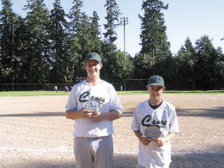 Josh Mitchell and Brian Woolley of North Bend are part of the Woodinville Hurricanes Baseball Team that recently finished second in the 13-U Sandy Koufax American Division State Championships