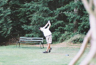 Fall City’s Mike Rutledge tees off on a hole during play at the recent Pacific Northwest Golf Association junior boys’ amateur tournament in Mill Creek. After a rough start