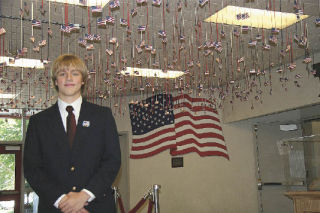 Mount Si senior Landon Wilson helped to hand-write the names of every 9/11 victim on flags that were hung in the school’s entrance. He also gave a speech at an all-school assembly asking students to remember the fallen.