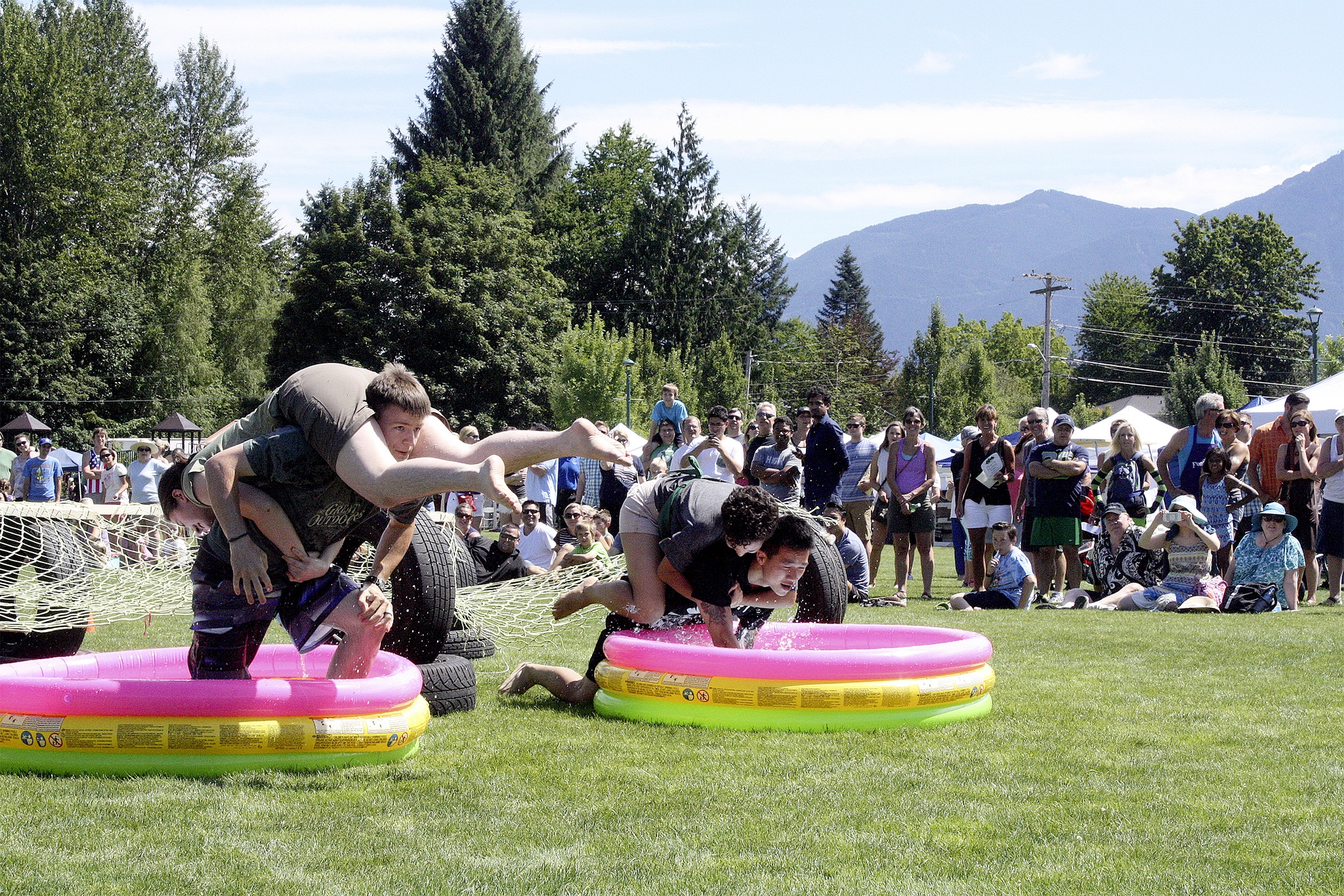 Evan Pappas/Staff PhotoCouples compete in the popular wife-carrying race during 2015’s Festival at Mount Si.