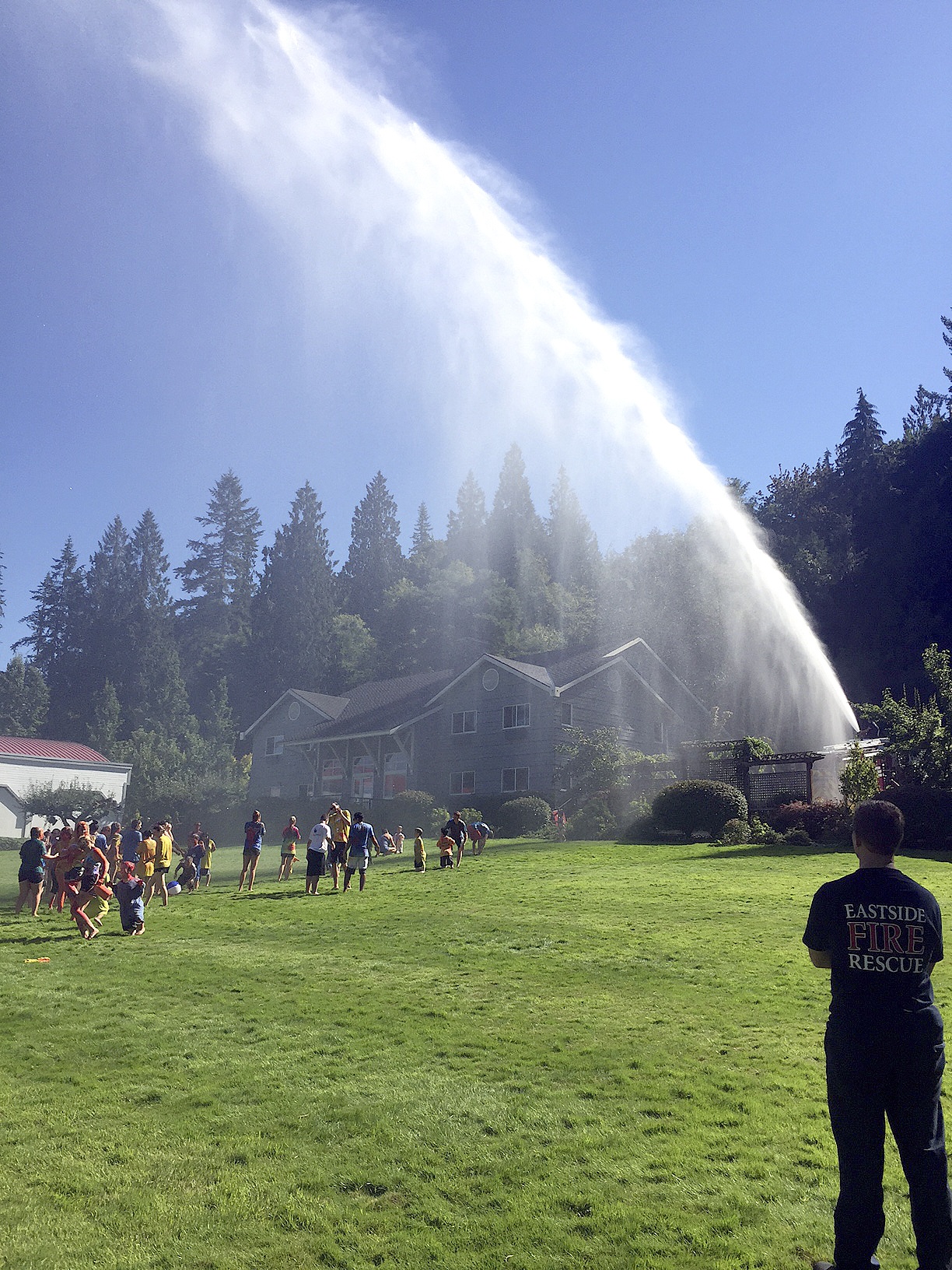 Courtesy PhotoCarnation firefighters visited Camp Korey for their final “Summer Spray Down” on Aug. 12. The 11-year tradition has ended