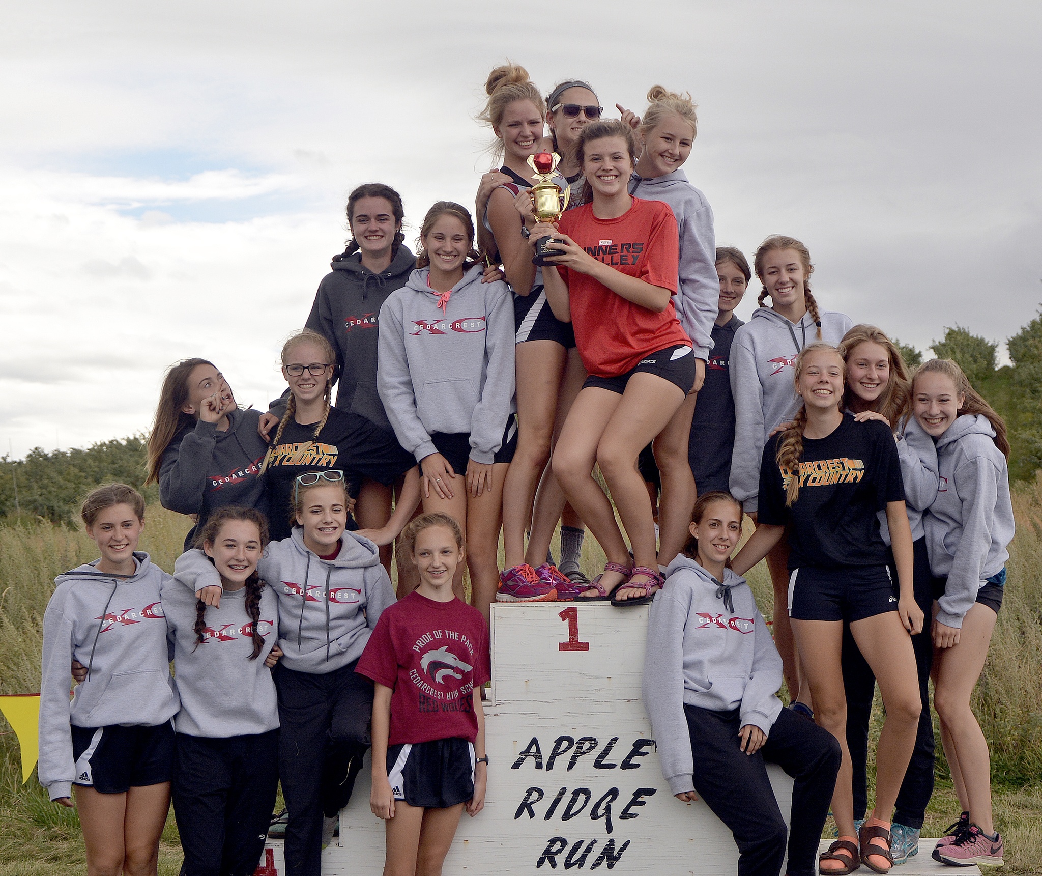 2016 CHS girls cross country team placing first at the Apple Ridge Run Sept. 17. Courtesy photo