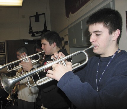 Mount Si High School Jazz Band trumpet players Ryan Simpson