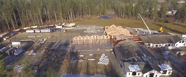 Construction progresses on a wing of the new elementary school