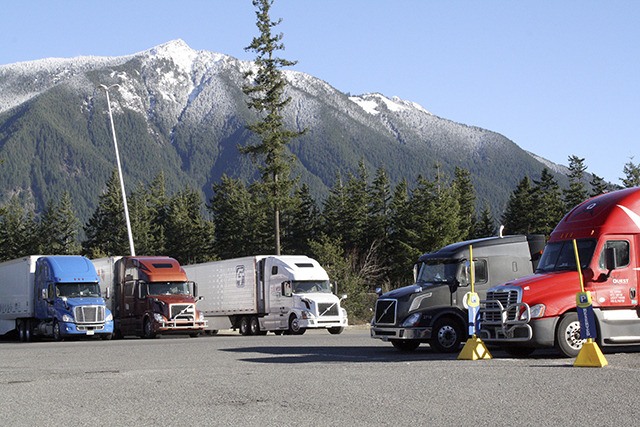Trucks line up at King County’s only truck stop