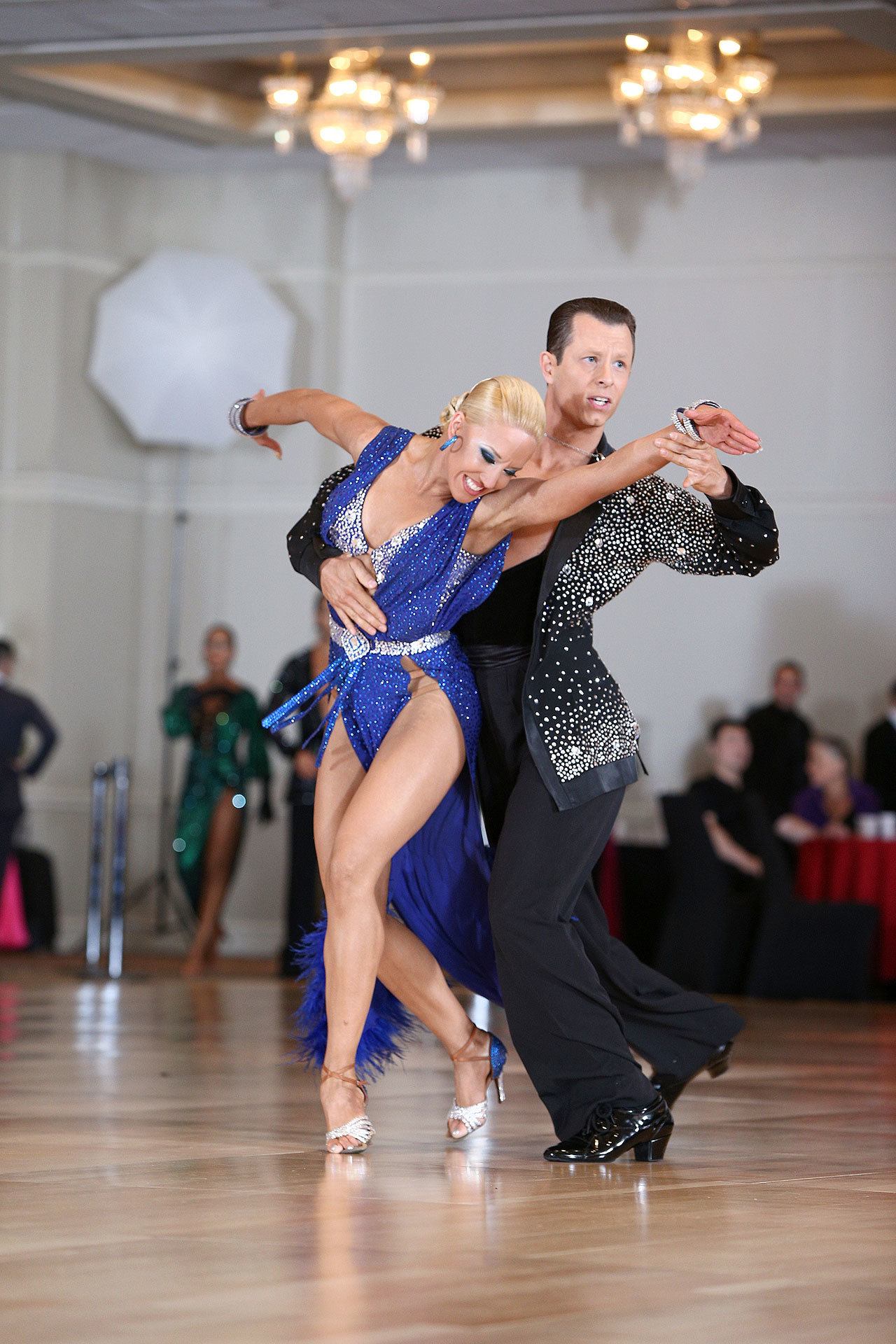 Kora Stoynova and Simeon Stoynov, who have been dancing together for 16 years, dancing at a competition in November. (Courtesy Photo)