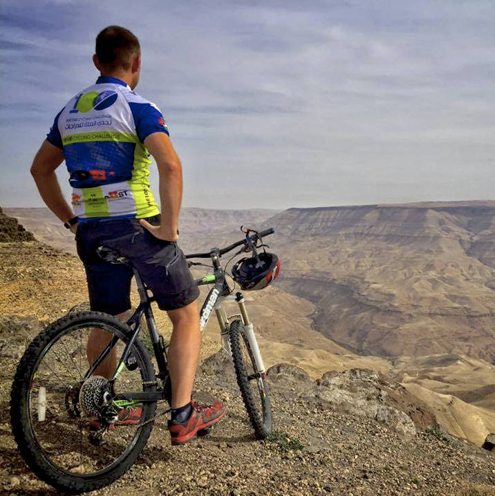 Jack Mandelkorn captured this image of Matt Loveland during his bicyling trek across the entire Jordan trail. (Courtesy Photo)