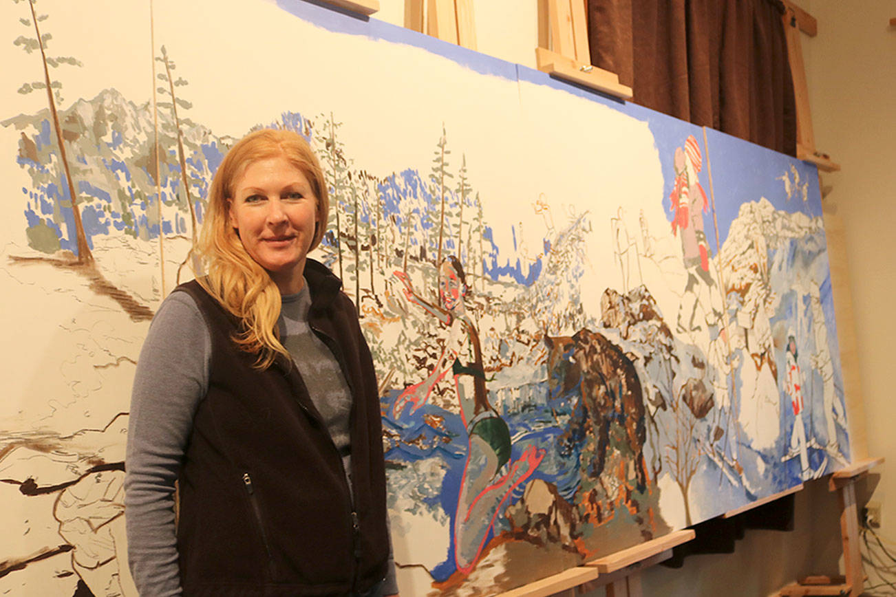 North Bend artist creates mural for Opstad Elementary