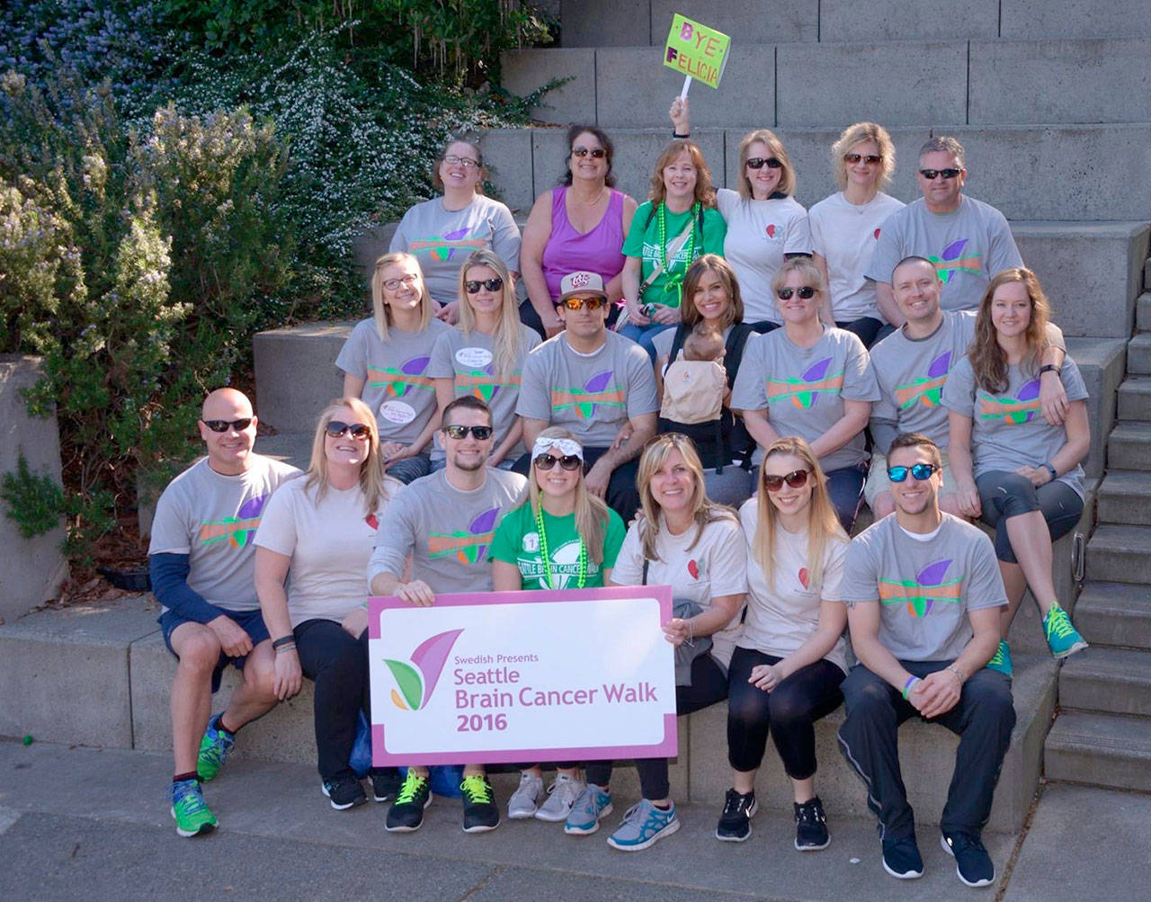 Courtesy Photo                                Kelsey Saty brought out her friends and family to support the fundraising efforts for brain cancer research at the 2016 Seattle Brain Cancer Walk.