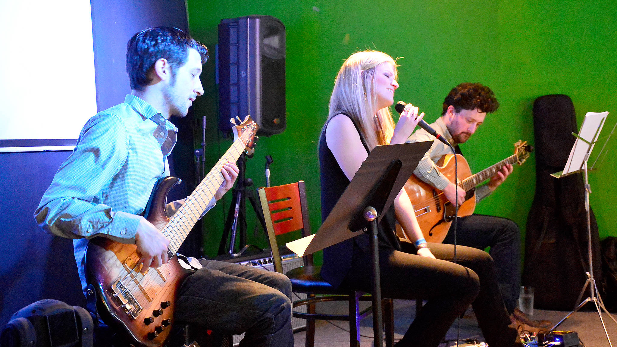 The Courtney Cutchins Trio performs at Chang Thai during the North Bend Jazz Walk.                                Mary Miller Photo