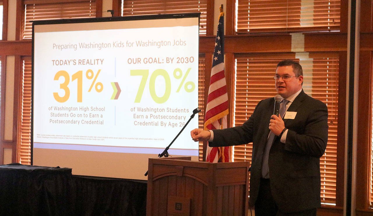 Businesses must educate for state’s future jobs: Washington Roundtable’s Neil Strege talks post-high school education at Chamber luncheon