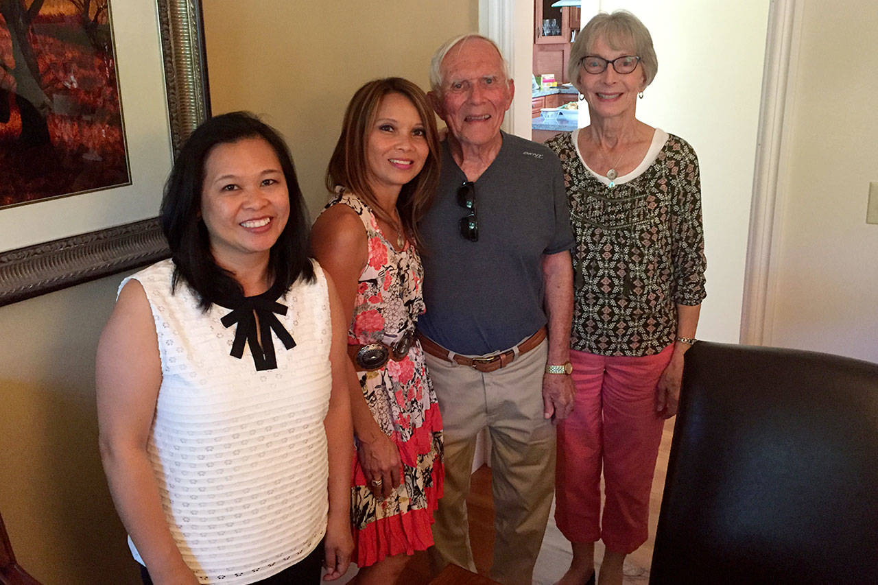 Keomany and her sister Naly Prelow with Ralph and Bonnie Olson, two people instrumental to supporting their family when they first moved to the country as refugees. (Courtesy Photo)
