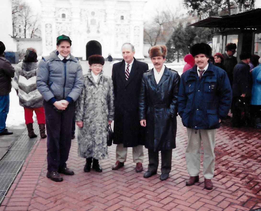 Fjelstad with a group of scientists and engineers in Minsk. (Courtesy Photo)