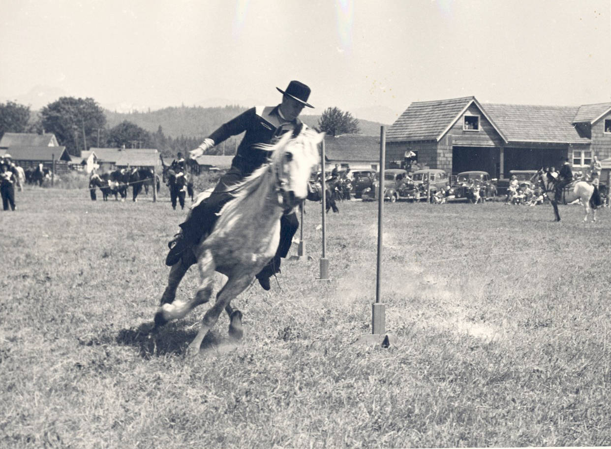 A horse rider from the early days of the riding club. (Photo Courtesy of the Snoqualmie Valley Historical Museum)